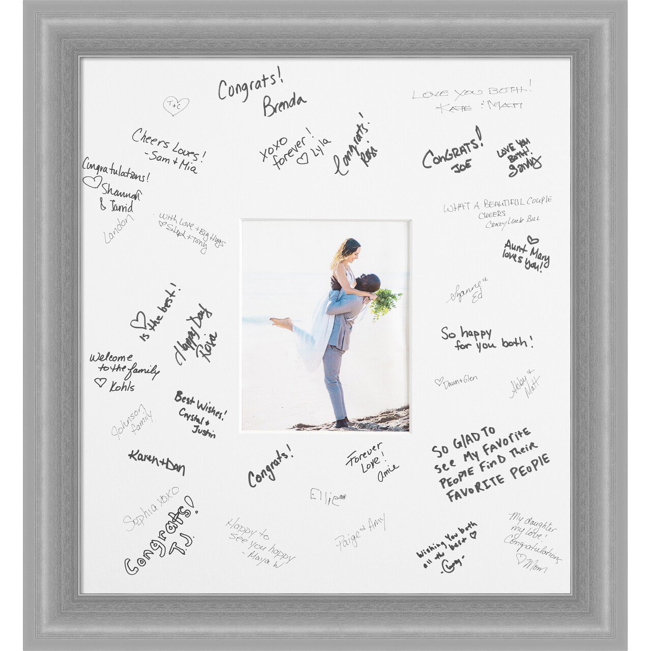 Peak Signature Mat Picture Frame, Photo Frame Wedding Guest Book Alternative, Autograph Picture Mat for Signature Board, Wedding Celebrations Graduations Support Encouragement or Retirement